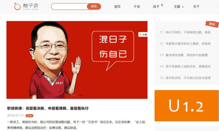 图片[1]-wordpress响应式简洁扁平风格笑话段子博客主题模板柚子皮主题-万源库