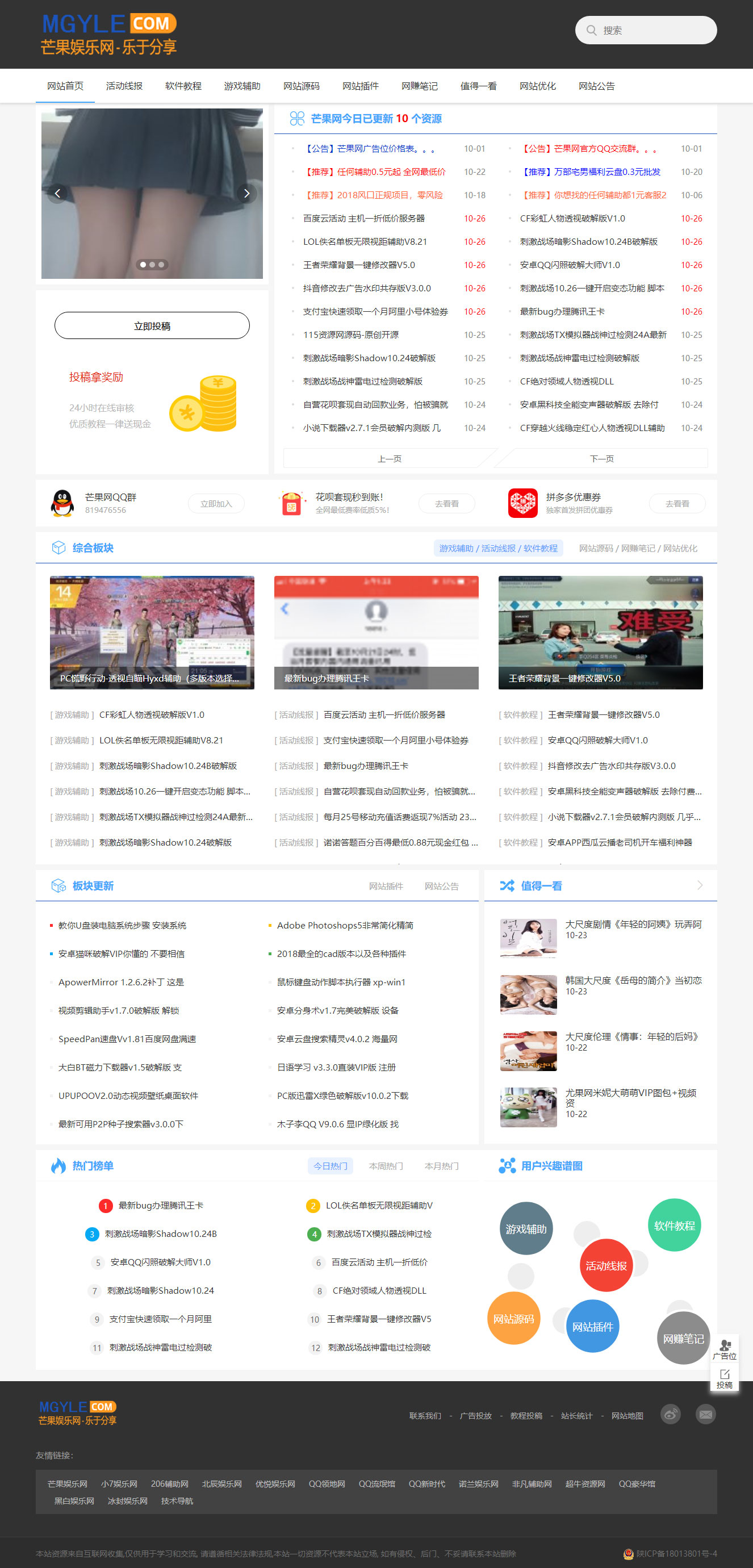 图片[1]-《芒果娱乐网》资源分享网站源码+文章数据整站打包下载-万源库