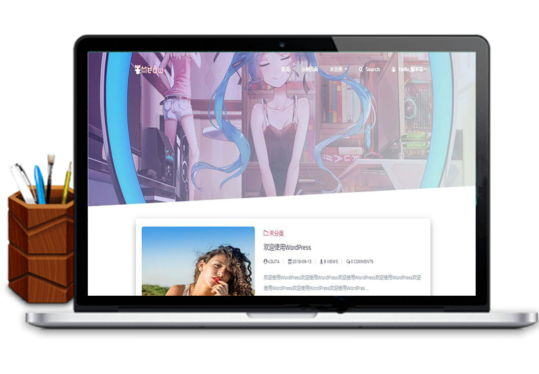已测试，洛丽喵 1.6版本WordPress主题 lolimeow响应式个人博客主题模板-万源库