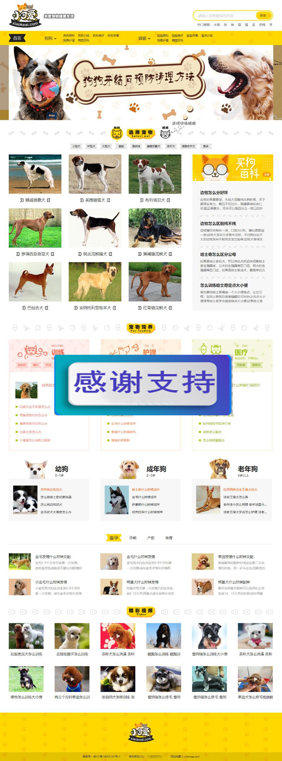 图片[1]-帝国CMS内核仿《小可爱宠物网》宠物资讯平台网站源码完整版+火车头采集+手机版_源码下载-万源库