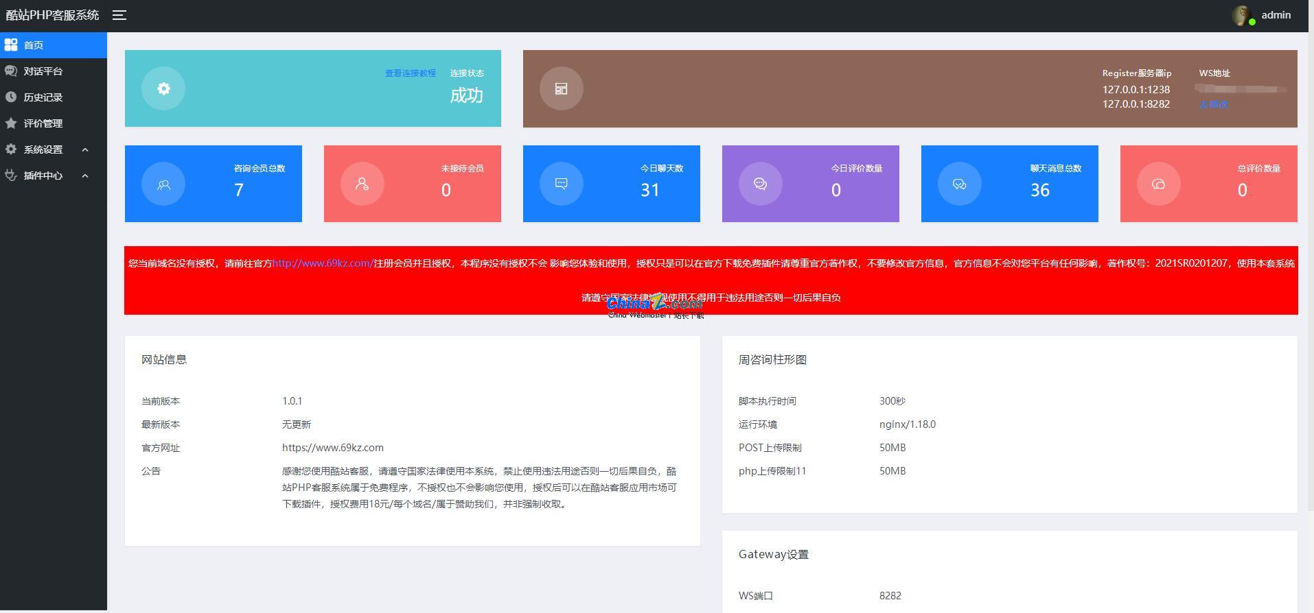 图片[1]-酷站PHP客服在线交流咨询系统 v1.0.9-万源库