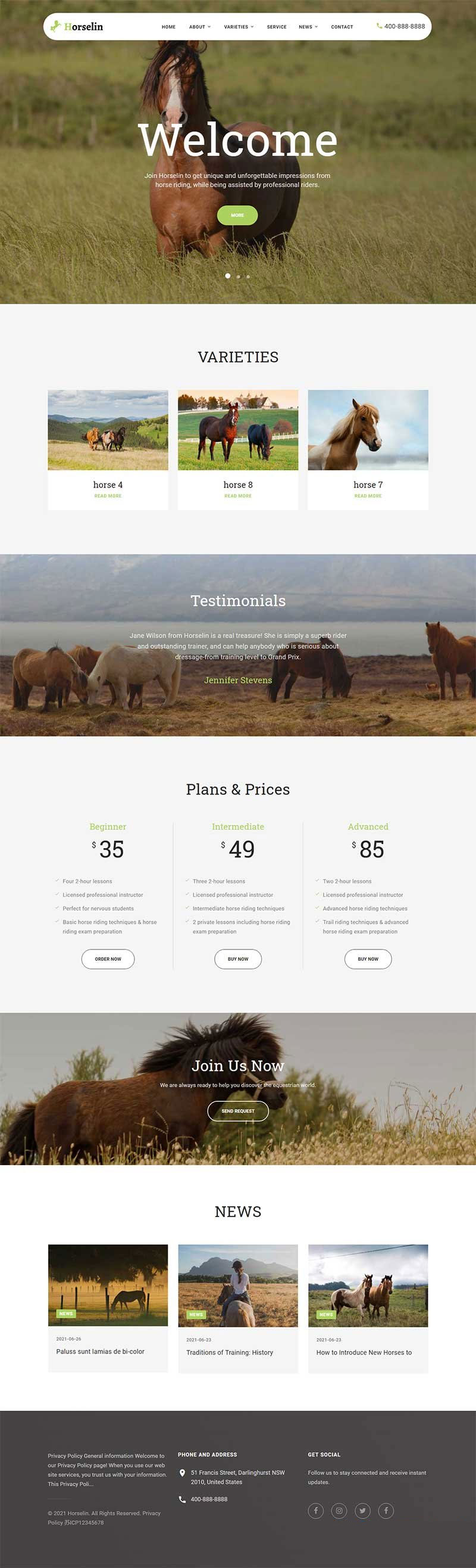 图片[1]-响应式马匹饲养养殖场养马场畜牧业网站源码 织梦dedecms模板 自适应手机端-万源库