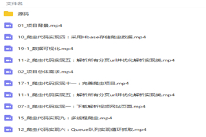 手把手教学大数据爬虫项目案例实战视频教程-万源库