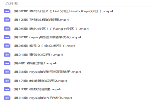 MySQL高级进阶视频教程-万源库