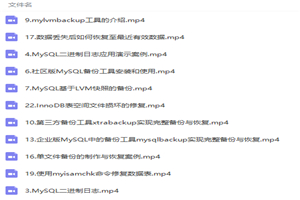 MySQL数据备份与还原核心技术实战视频教程-万源库