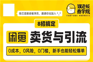 媒老板8招搞定闲鱼卖货与引流：3天卖货10万，3个月加粉50万-万源库