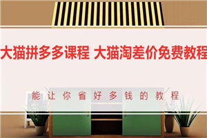 大猫拼多多课程-大猫淘差价教程-万源库