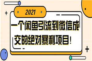 一个闲鱼引流到微信成交的绝对暴利项目！【视频教程】-万源库