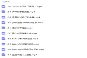 Java高级核心技术之性能监控与调优视频教程-万源库