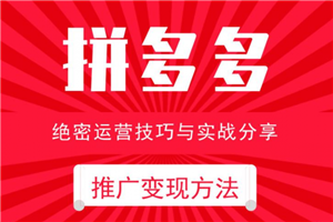 电商运营之拼多多推广变现方法-万源库