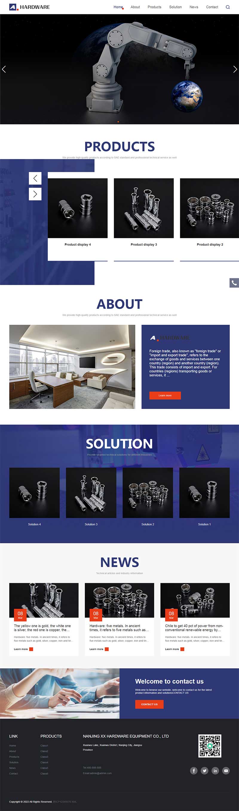 (自适应手机端)响应式五金机械设备外贸网站源码 pbootcms英文外贸网站模板-万源库