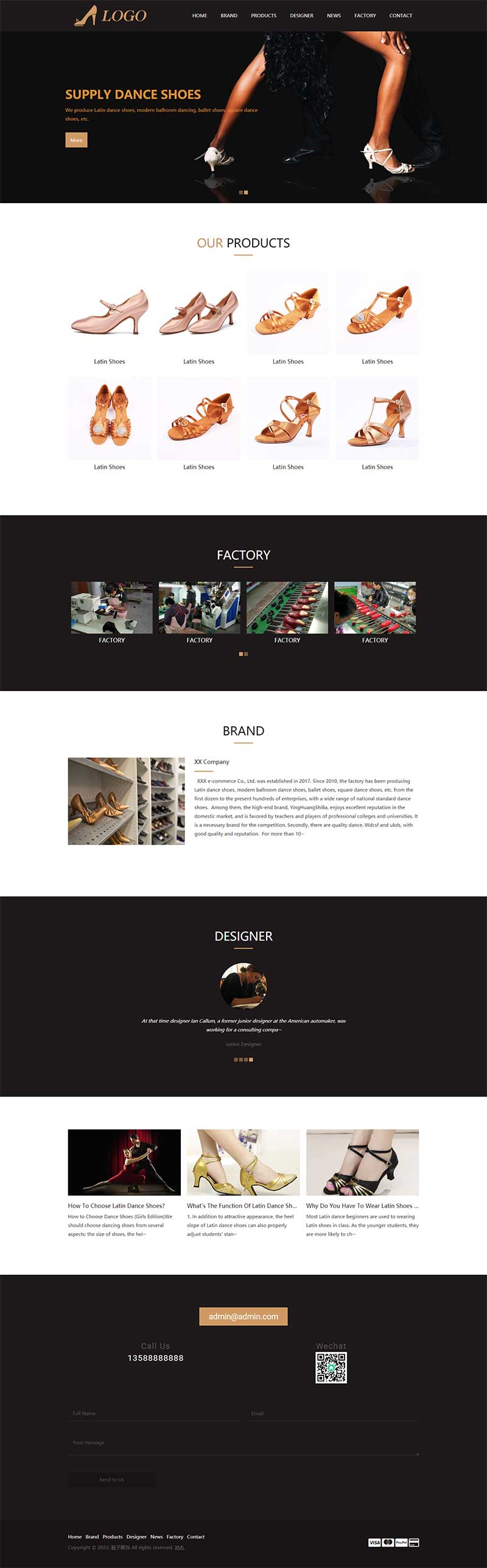 (自适应手机端)英文外贸拉丁舞鞋鞋类网站源码 芭蕾舞鞋网站pbootcms模板-万源库