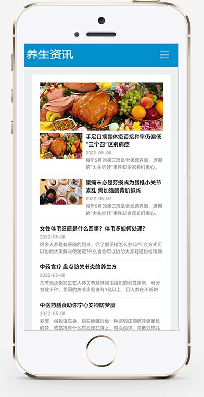图片[2]-(自适应手机端)HTML5响应式百度MIP三合一养生资讯文章新闻博客类网站源码  pbootcms模板-万源库