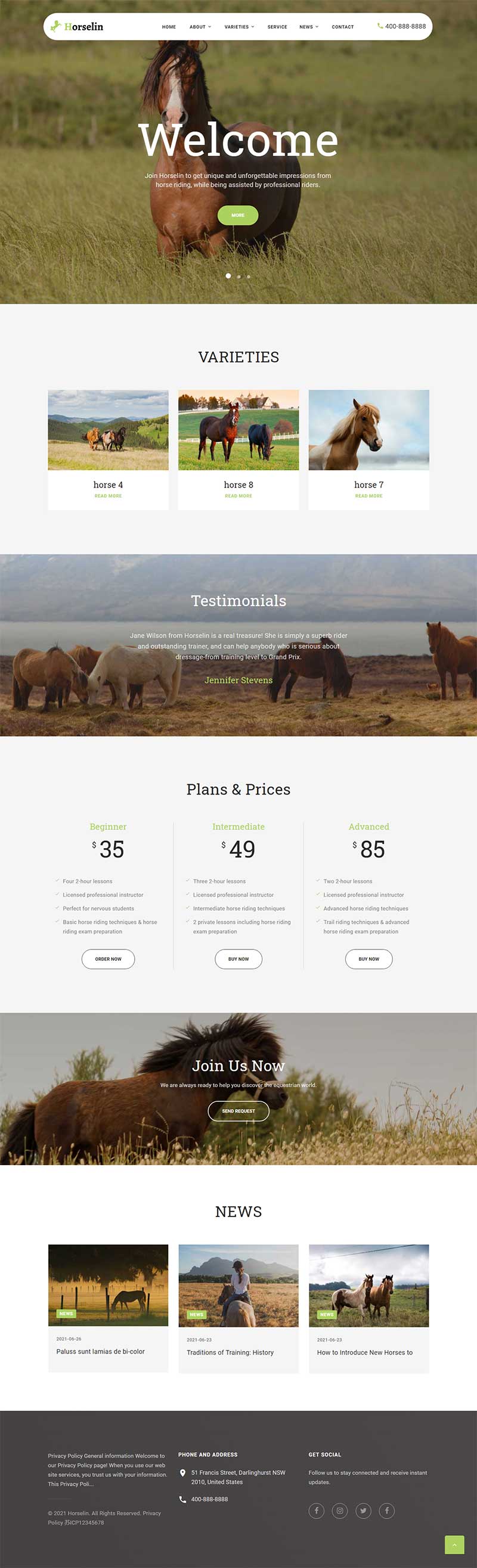 (自适应手机端)马匹饲养养殖场网站源码 养马场畜牧业英文网站pbootcms模板-万源库