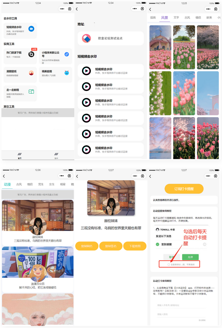 多接口带头像挂件制作短视频去水印微信小程序源码-万源库