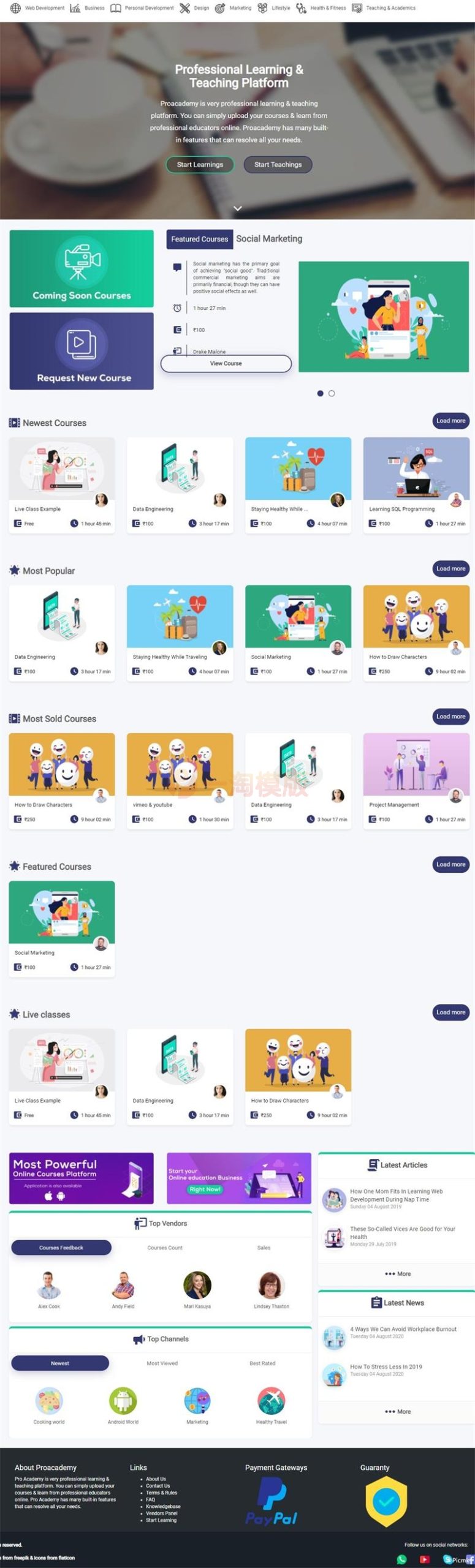 图片[1]-功能强大的国外商业PHP在线教育系统LMS源码直播课程系统-万源库