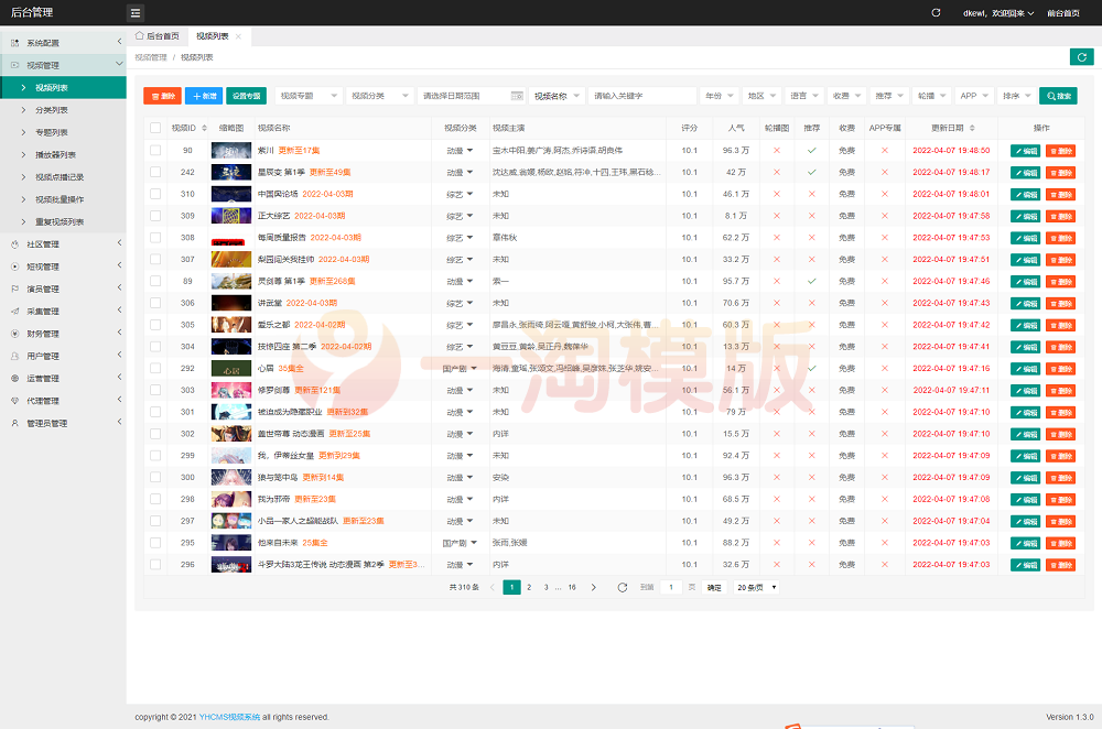 图片[3]-2022最新英皇cms影视网站系统源码/自带八套模板/自带采集/对接APP-万源库